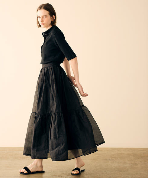 【再入荷】sheer starched cotton gather skirt