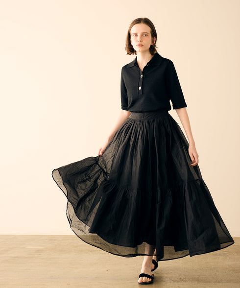 【再入荷】sheer starched cotton gather skirt