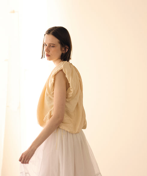 viscose satin balloon blouse