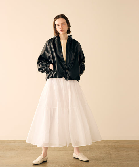 【再入荷】sheer starched cotton gather skirt