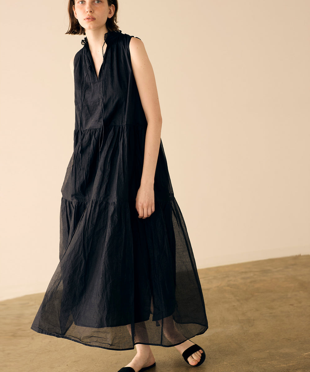 再入荷】sheer starched cotton gather dress – MARILYN MOON