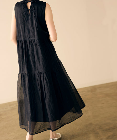 【再入荷】sheer starched cotton gather dress