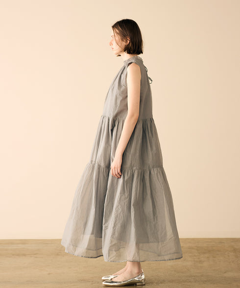 【再入荷】sheer starched cotton gather dress
