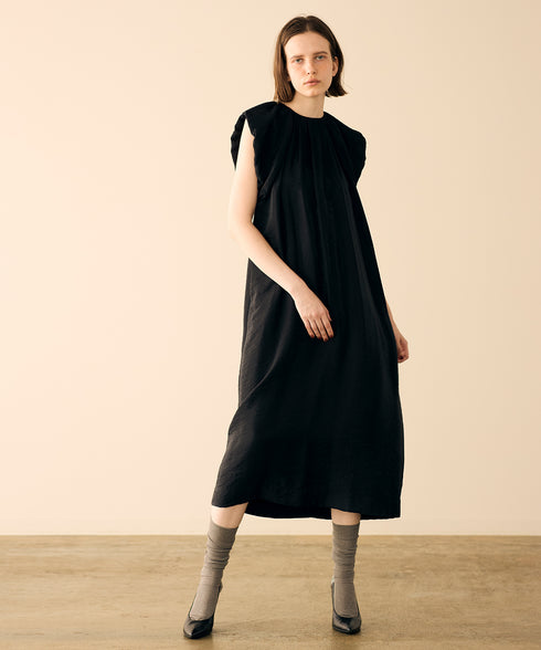 viscose satin balloon dress