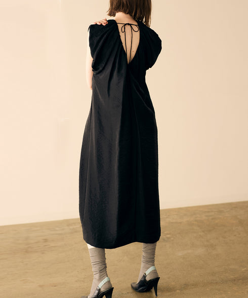 viscose satin balloon dress