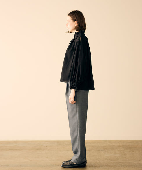 Sheer jabot lace blouse