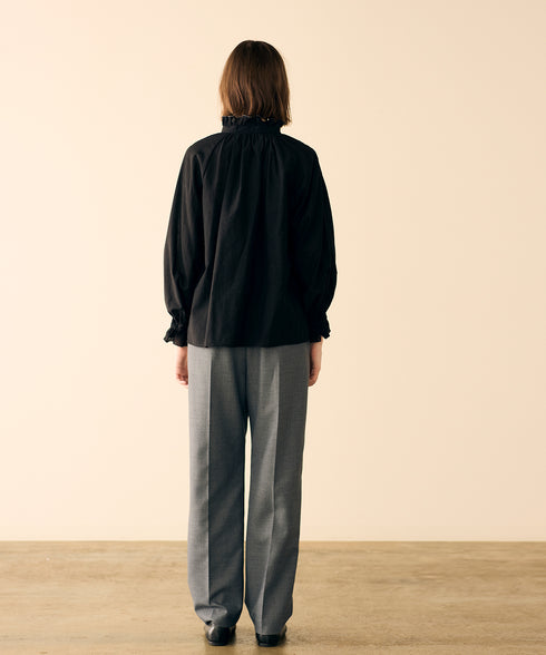 Sheer jabot lace blouse