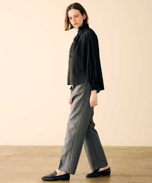 wool saxony straight pants