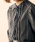 tuck frill strip blouse