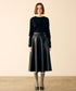 soft eco-leather circular skirt