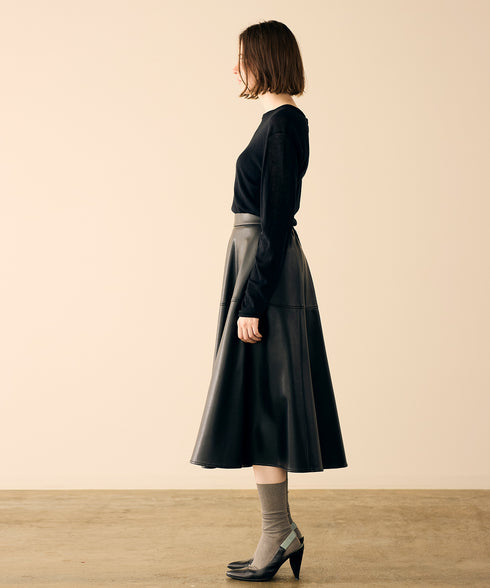 soft eco-leather circular skirt