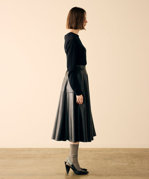 soft eco-leather circular skirt