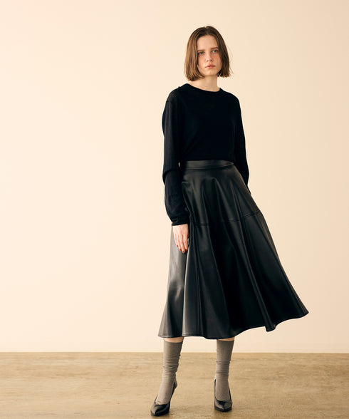 soft eco-leather circular skirt