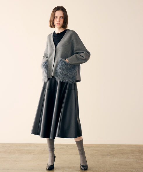 shaggy pocket milano rib jacket