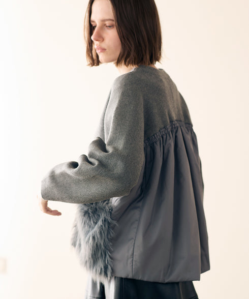 shaggy pocket milano rib jacket