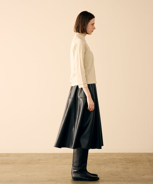 lame wool polo cardigan