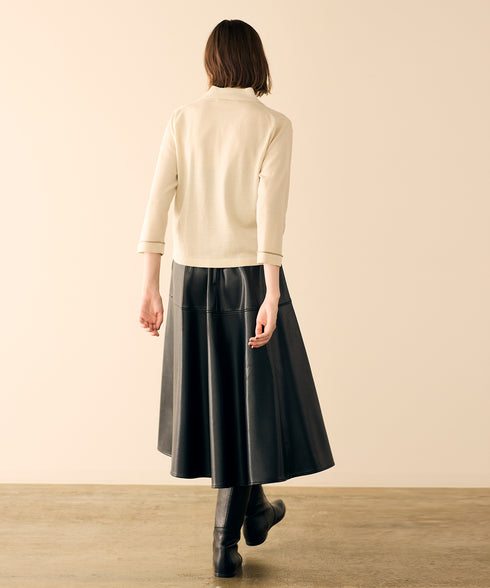 soft eco-leather circular skirt