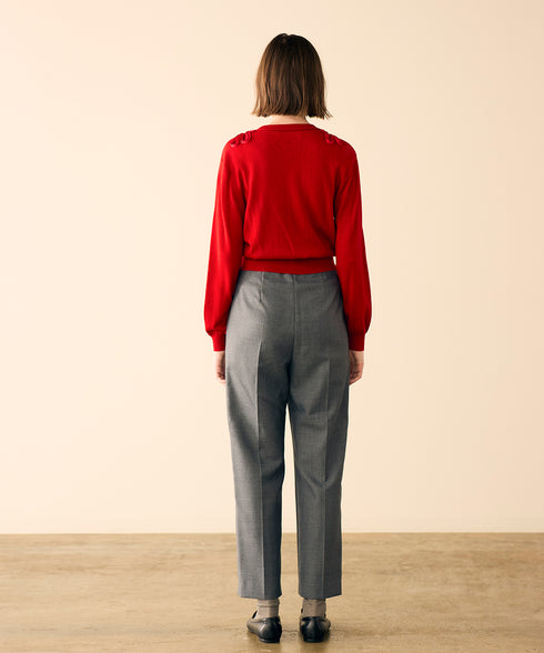 wool saxony straight pants