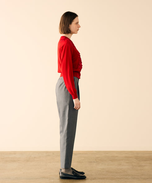 wool saxony straight pants