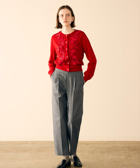 wool saxony straight pants