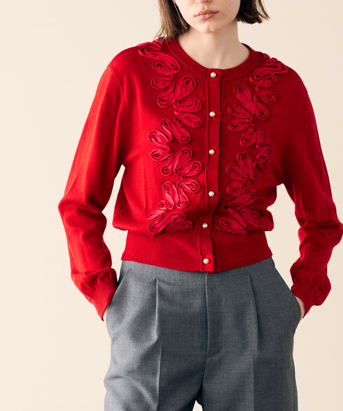 【再入荷】code embroidery cardigan