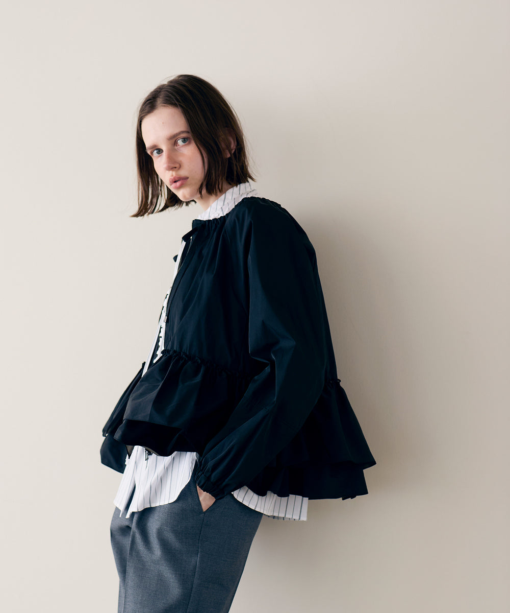 spiral taffeta raffle blouson – MARILYN MOON OFFICIAL ONLINE