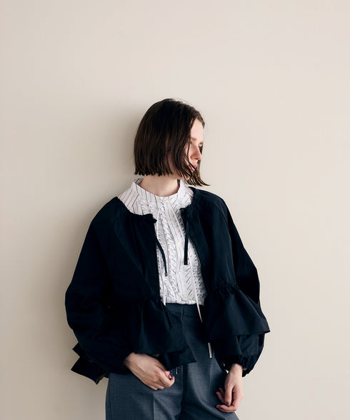 spiral taffeta raffle blouson