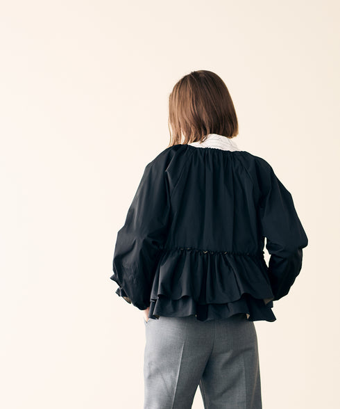 spiral taffeta raffle blouson