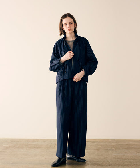 warm pinstripe suspender pants