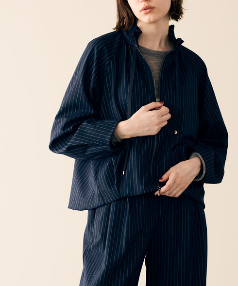 warm pinstripe blouson