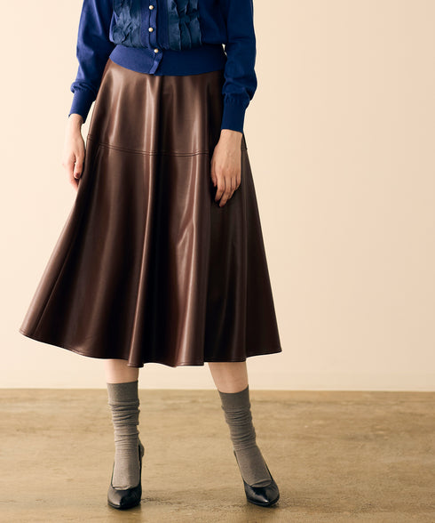 soft eco-leather circular skirt