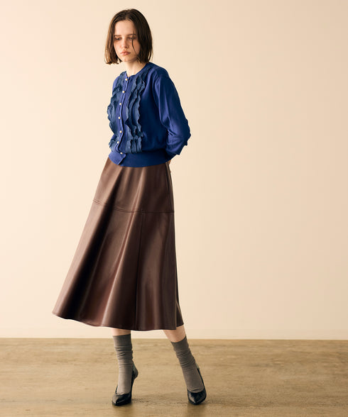 soft eco-leather circular skirt