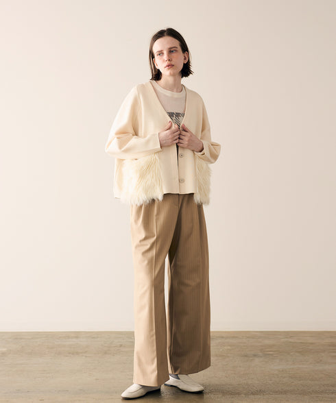 warm pinstripe suspender pants