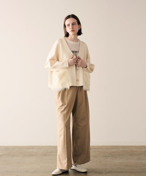 shaggy pocket milano rib jacket