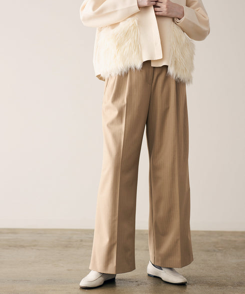 warm pinstripe suspender pants