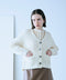 wool cotton aran knit cardigan