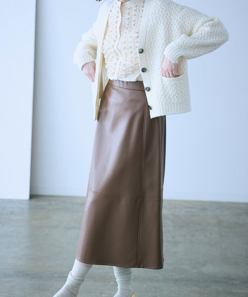 【再入荷】eco leather skirt