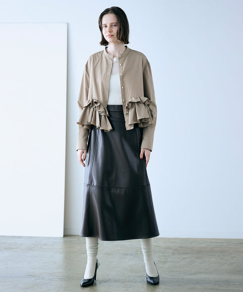 【再入荷】eco leather skirt