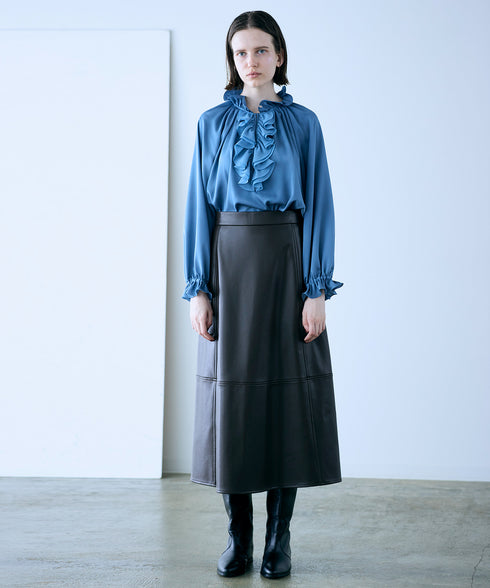 【再入荷】eco leather skirt