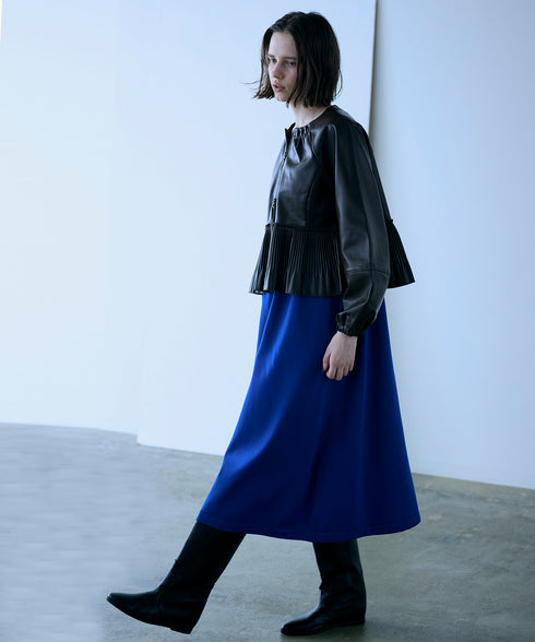 eco leather pleats jacket