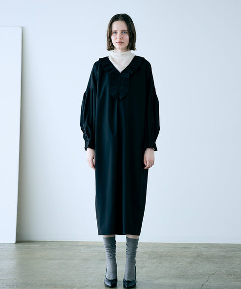 【再入荷】 pleats jabot dress