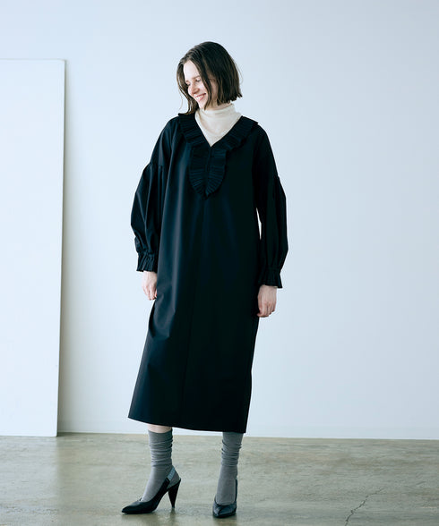 【再入荷】 pleats jabot dress