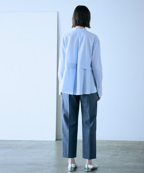 tuck frill flare shirt