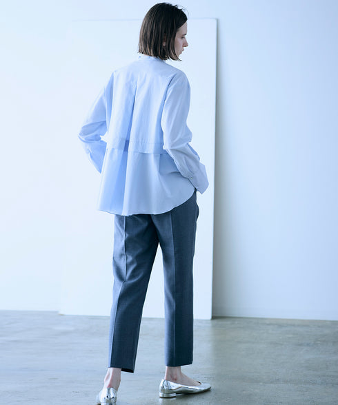 tuck frill flare shirt