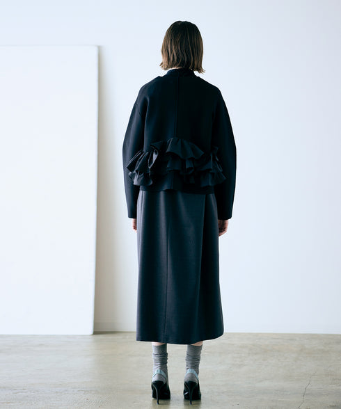 spiral taffeta raffle knit jacket