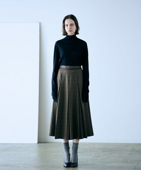 【再入荷】glen check box tuck skirt