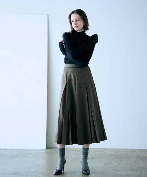 【再入荷】glen check box tuck skirt