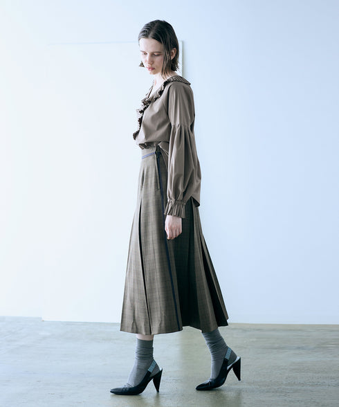 【再入荷】glen check box tuck skirt