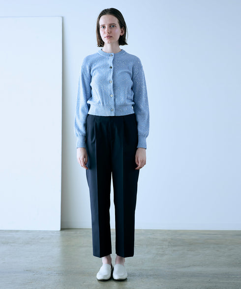 cotton polyester spangle cardigan