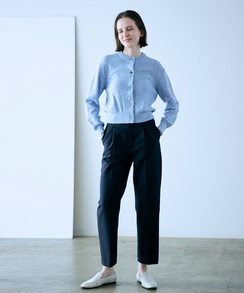 cotton polyester spangle cardigan